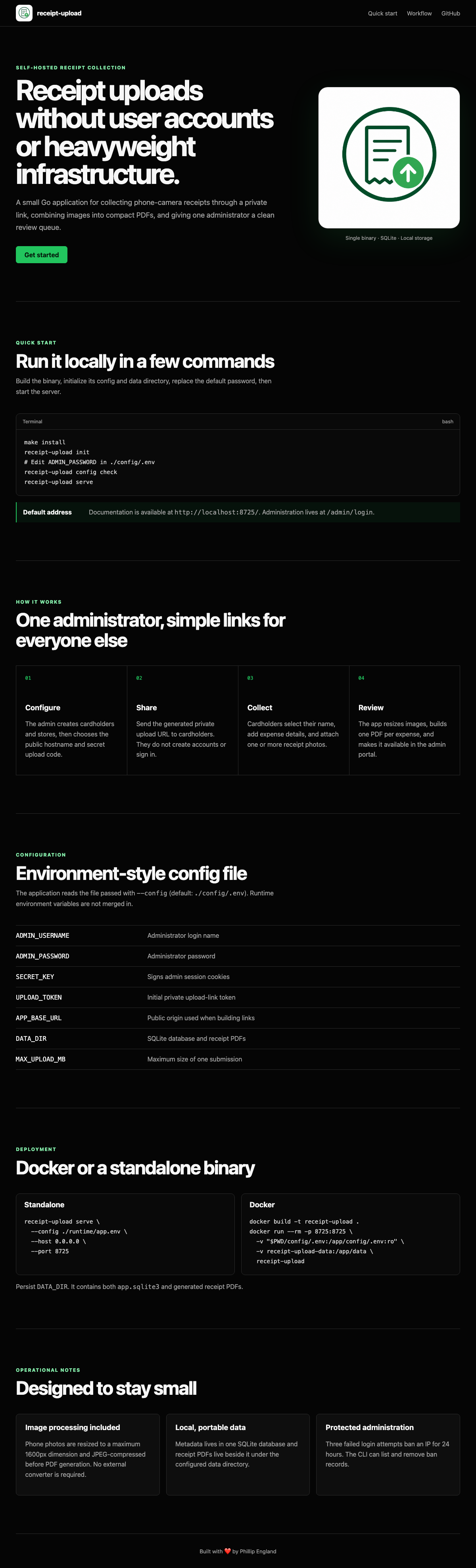 Receipt Upload website preview