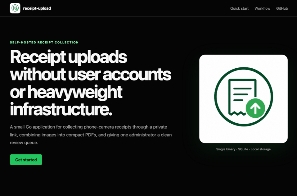 Receipt Upload website preview