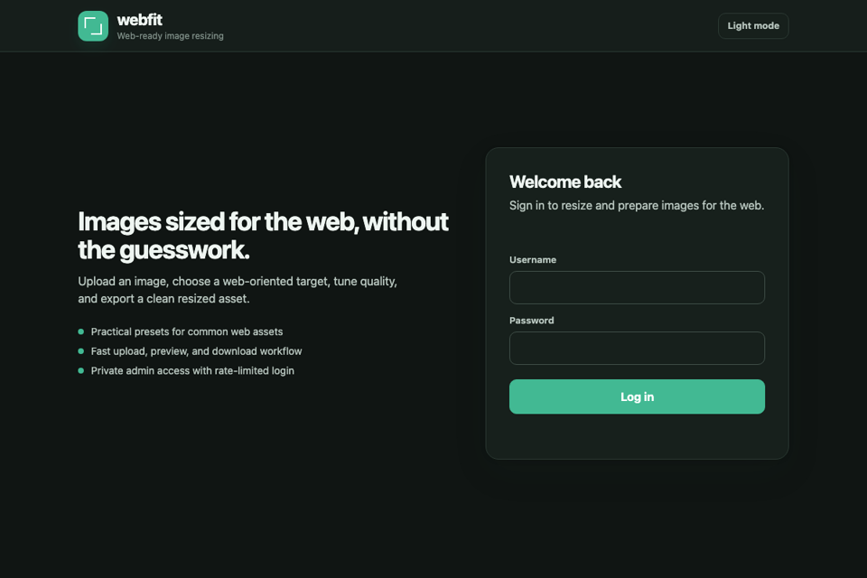Webfit website preview